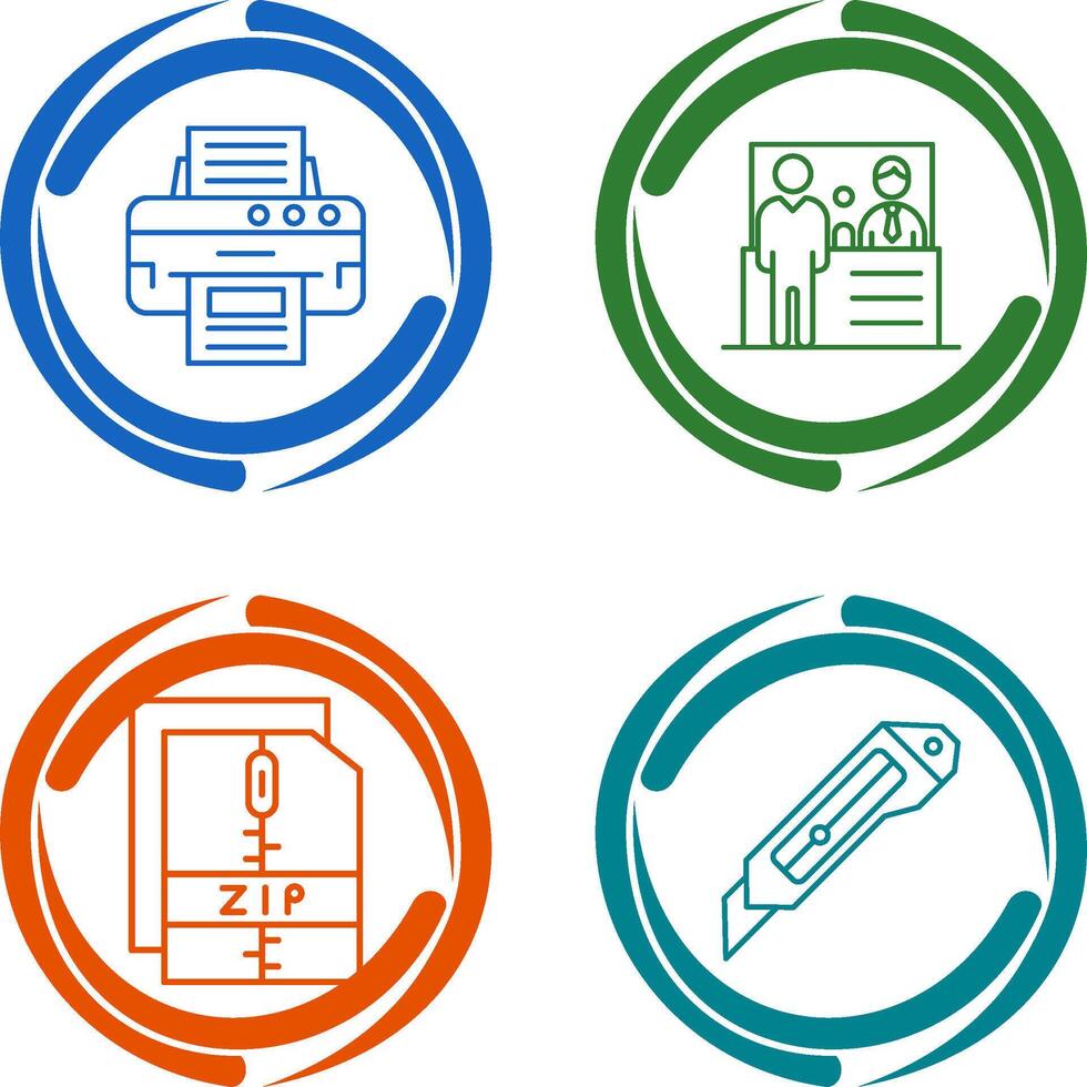 Printer and Cash Deposit Icon vector