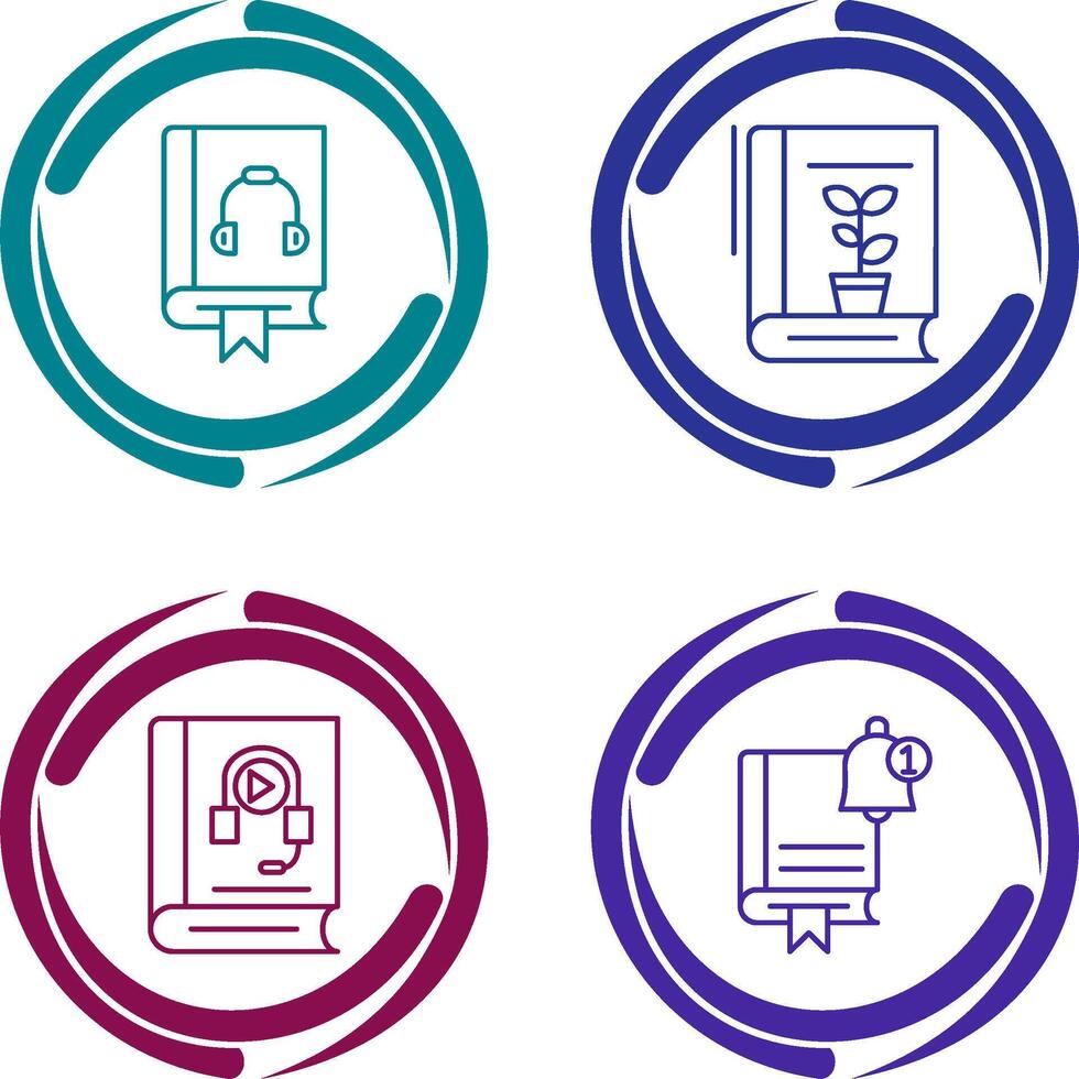 Audiobook and Botany Icon vector