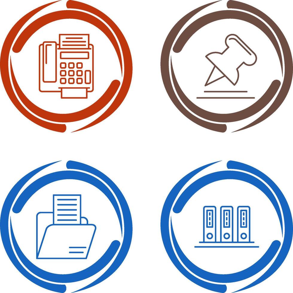 Fax Machine and Pin Icon vector