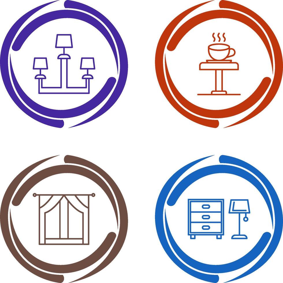 Lamp and Coffee Table Icon vector