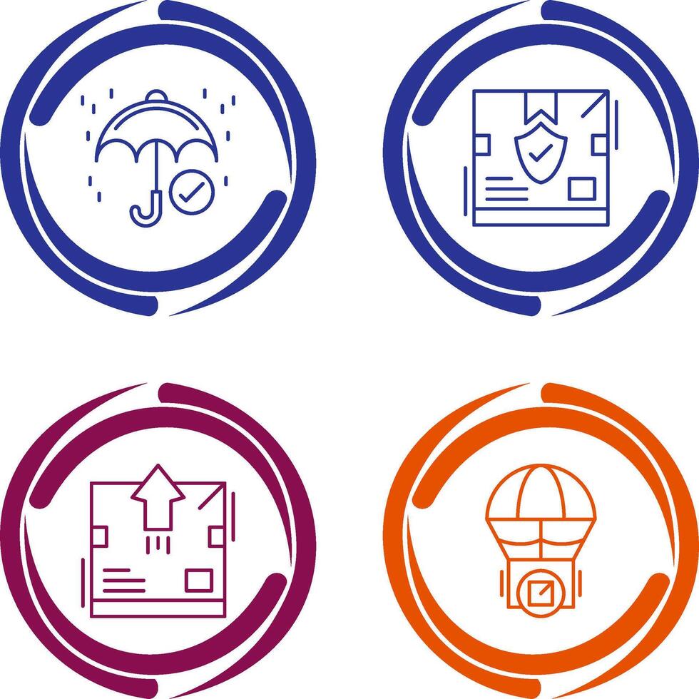 keep dry and delivery box Icon vector