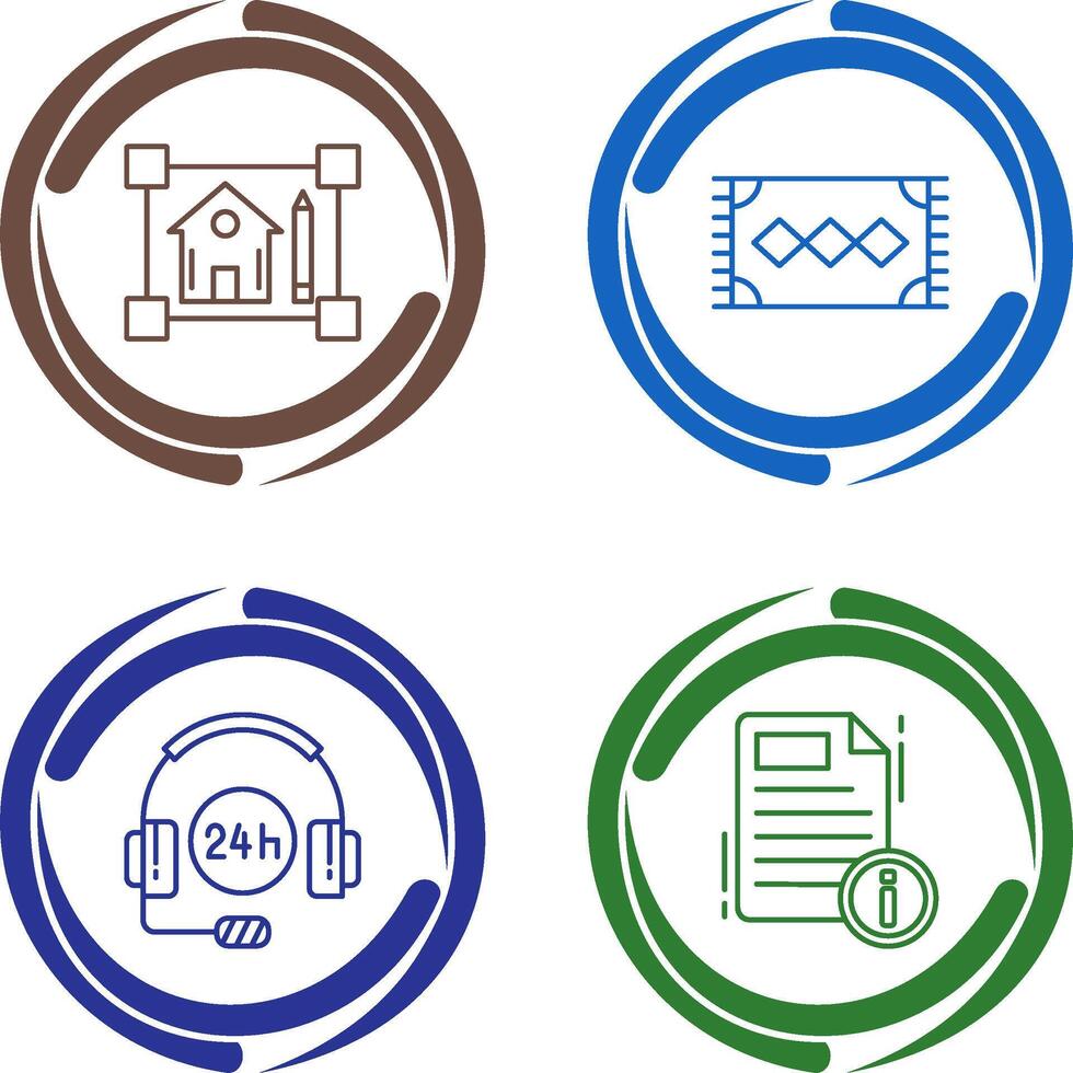 blueprint and rug Icon vector