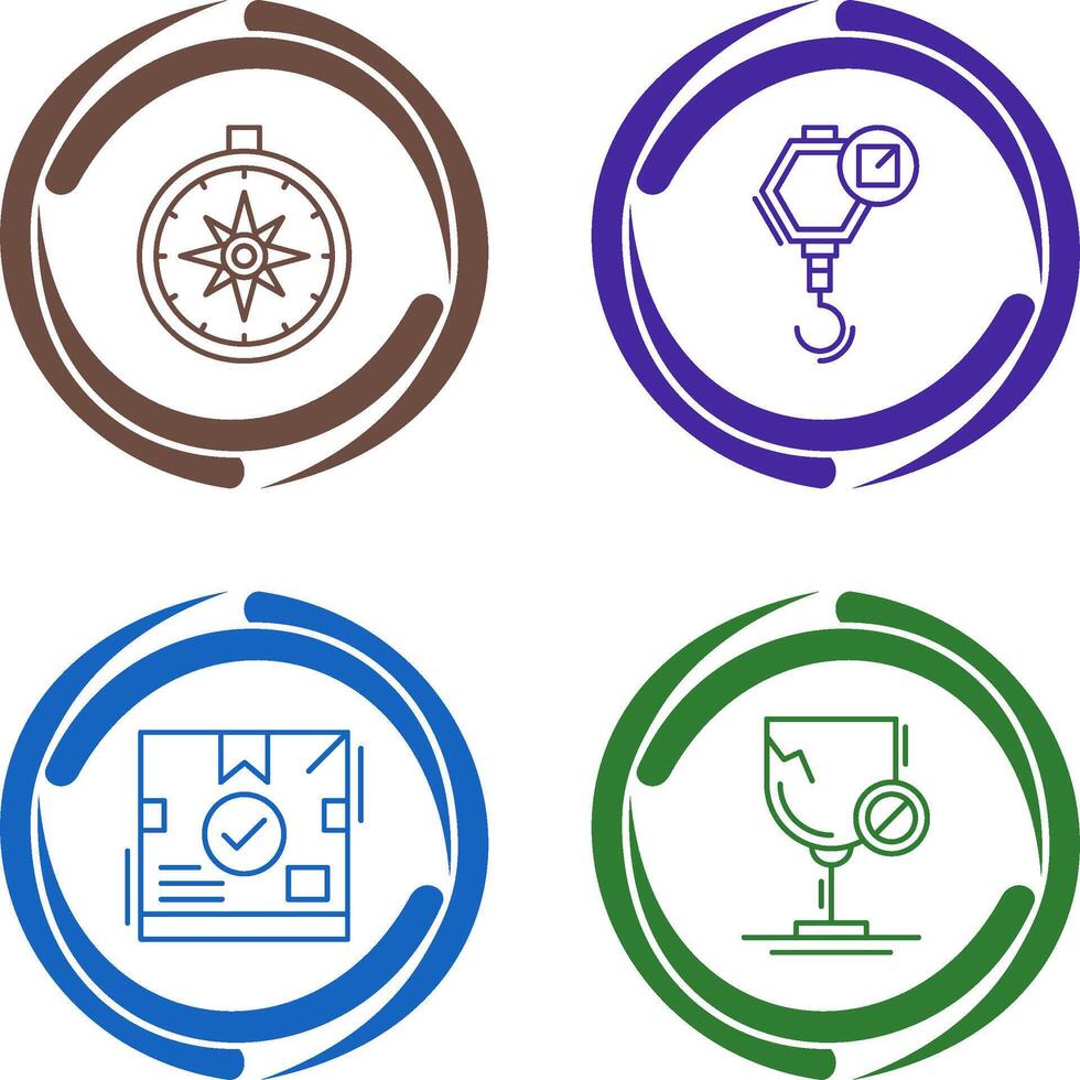 compass and hook Icon vector