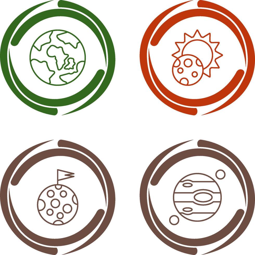 earth and eclipse Icon vector