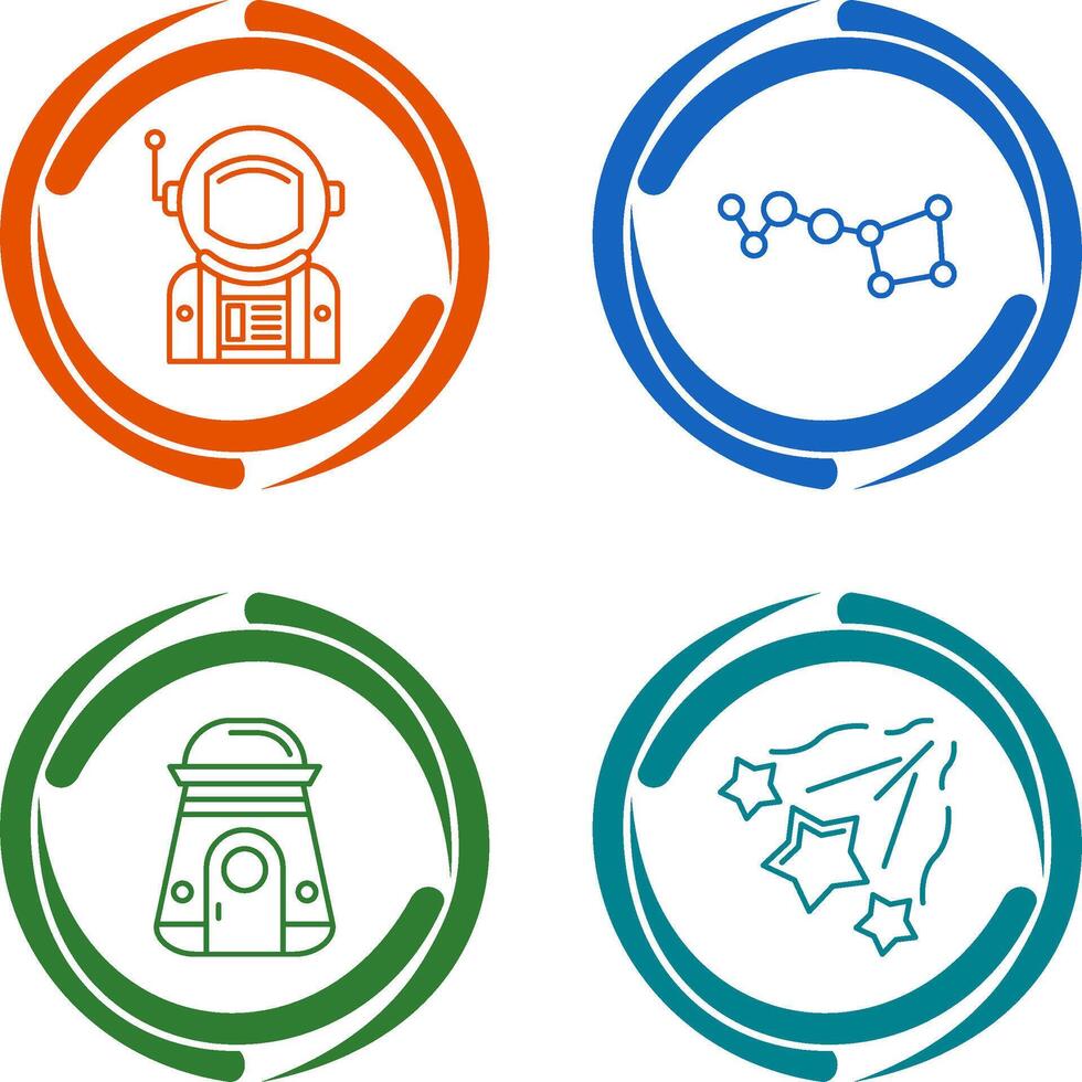 big dipper and astronaut Icon vector