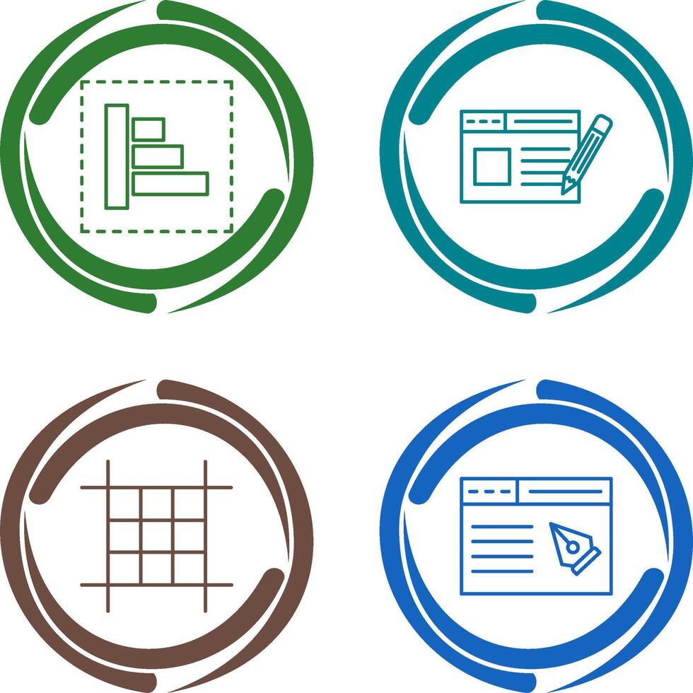 Object Alignment and Web Page Icon vector