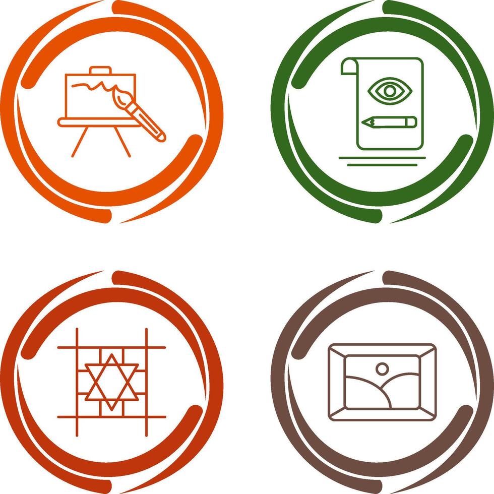 canvas and sketch Icon vector