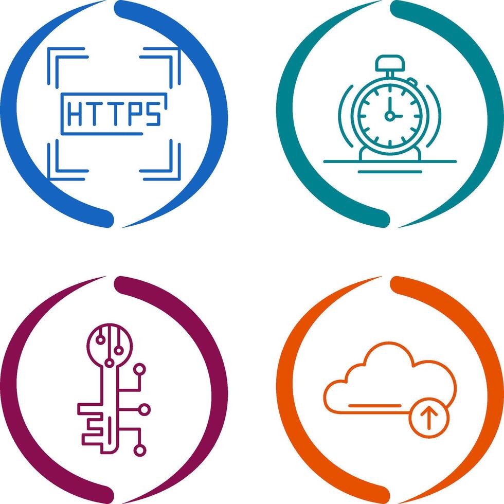 Https and Alarm Icon vector