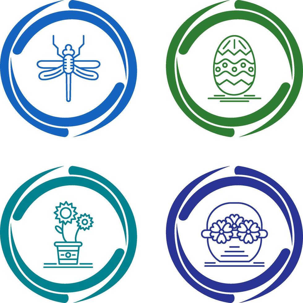 Dragonfly and Easter Icon vector