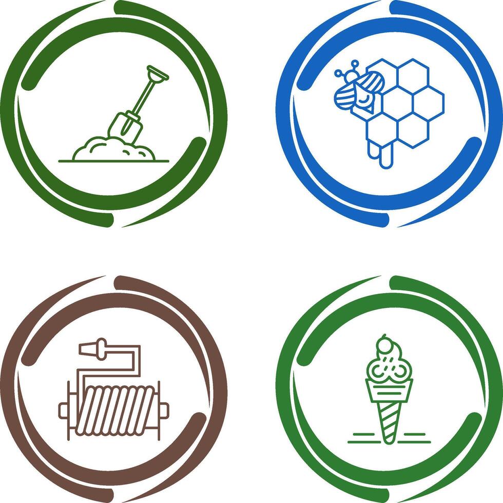 Digging and Honeycomb Icon vector