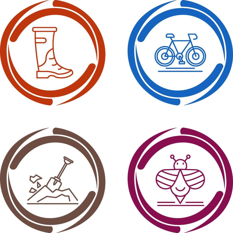 Rain Boots and Cycling Icon vector