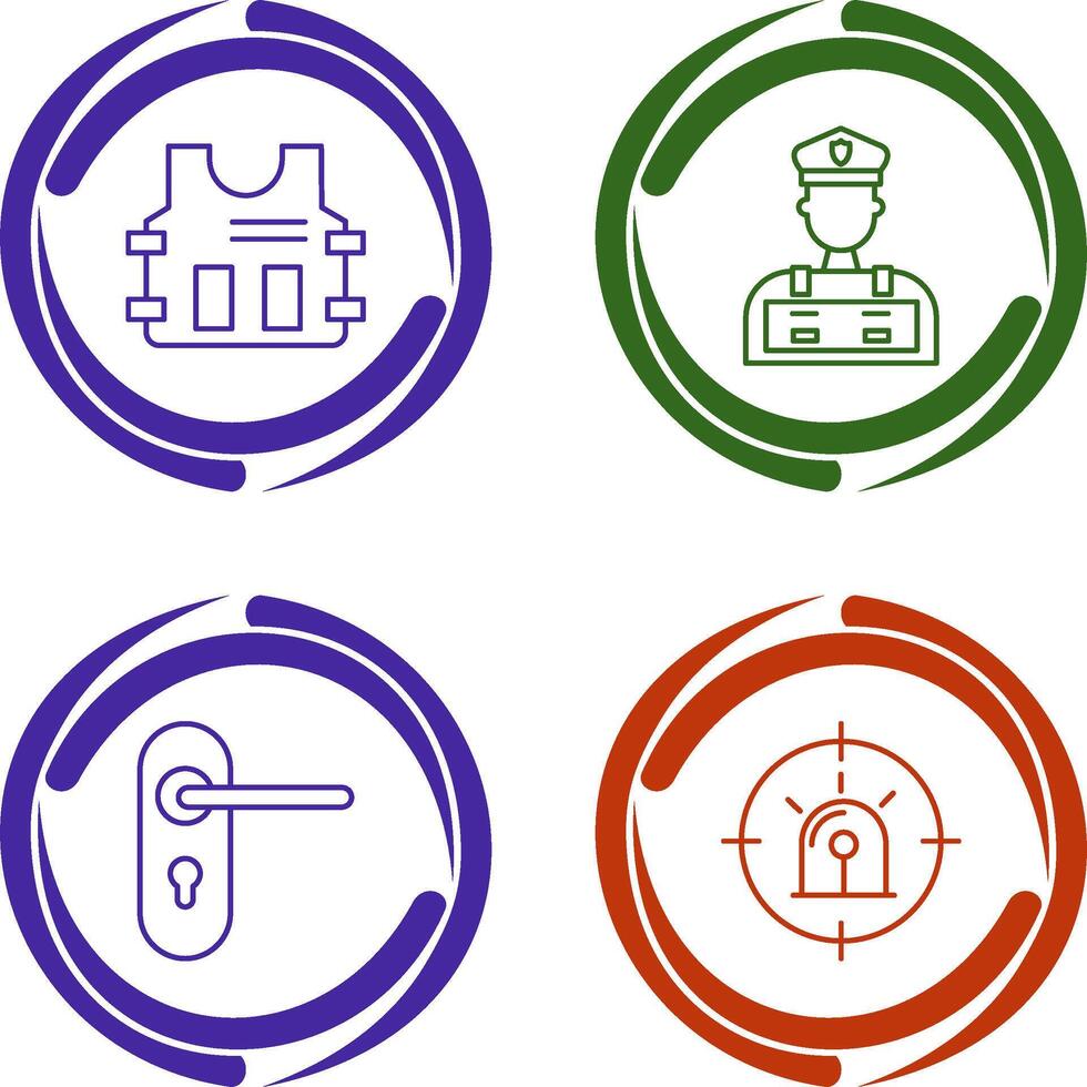 Police Vest and Police Man Icon vector