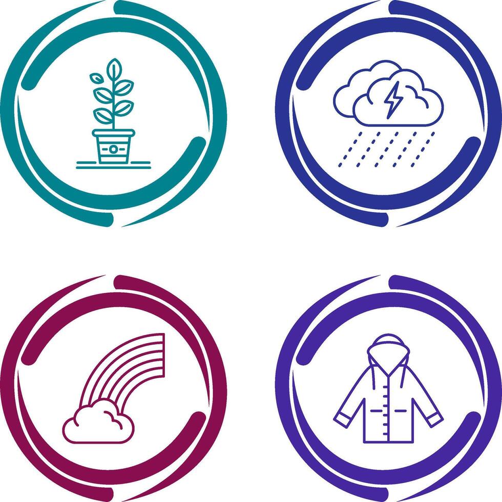 Planting and Rainy Day Icon vector