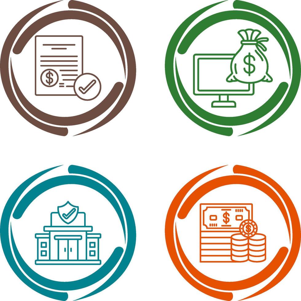 Paid and Online Loan Icon vector