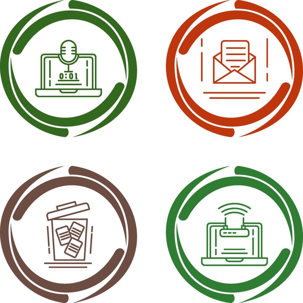 Voice Recorder and Email Icon vector