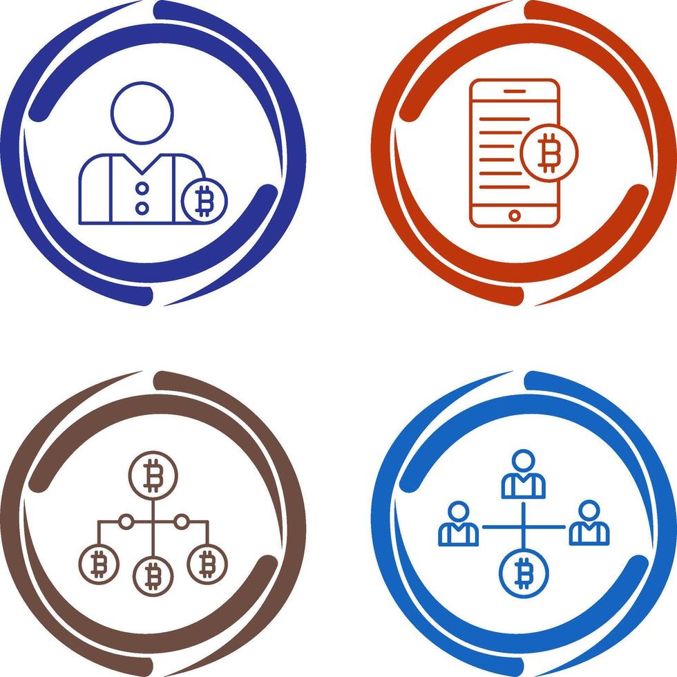 User and Bitcoin Mobile Icon vector
