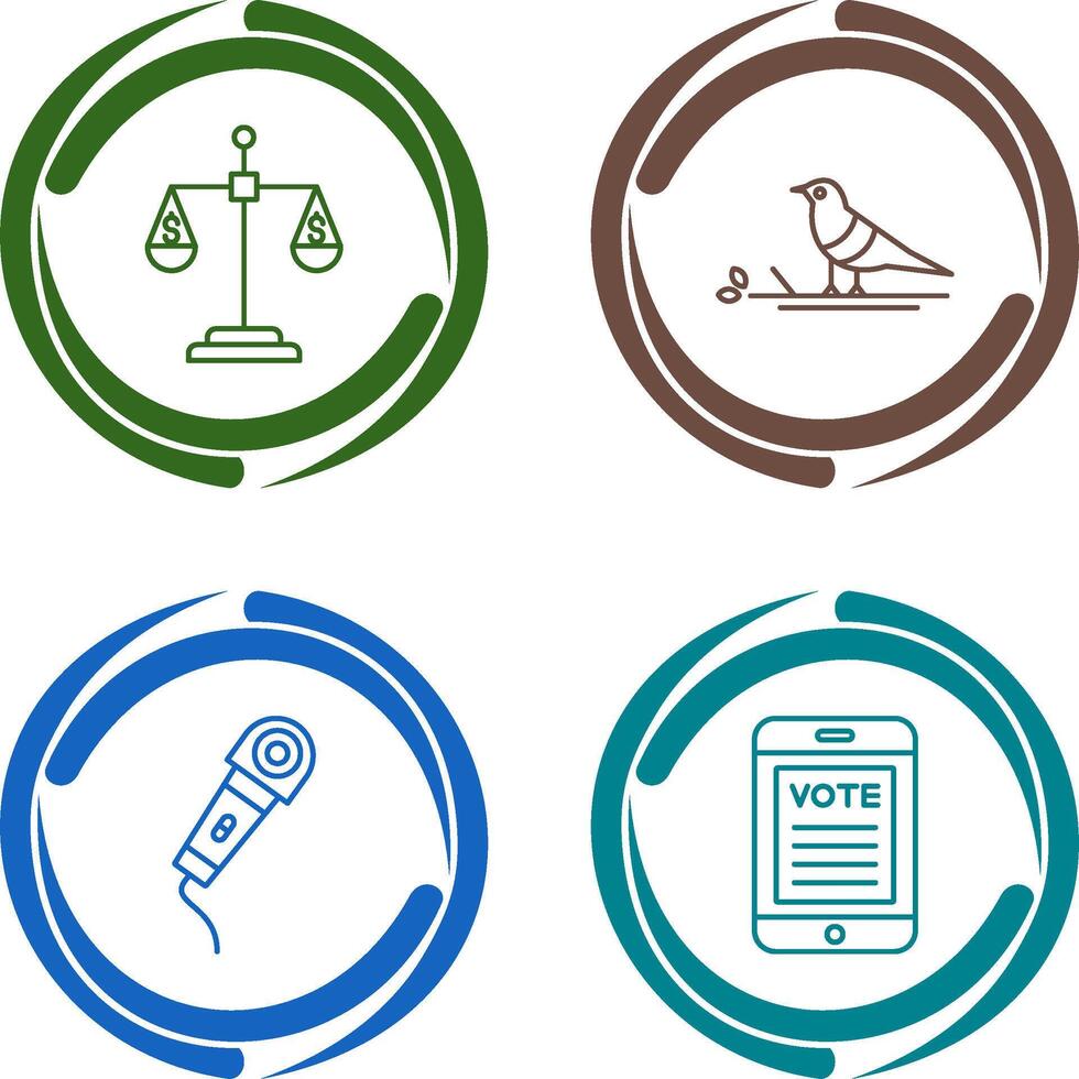 Scale and Bird Icon vector