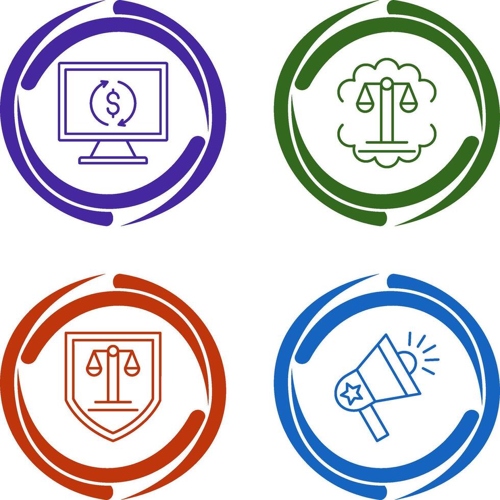 Demonstrator and Justice Scale Icon vector