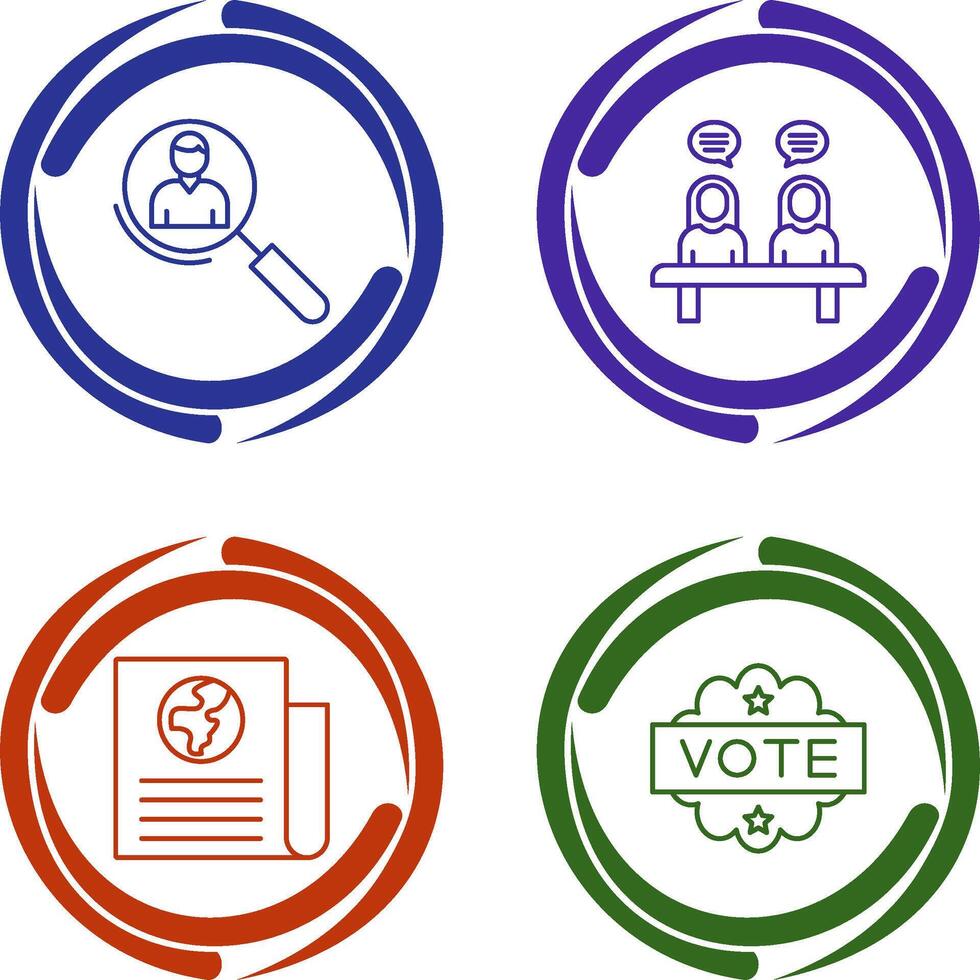 Magnifier and Meeting Icon vector