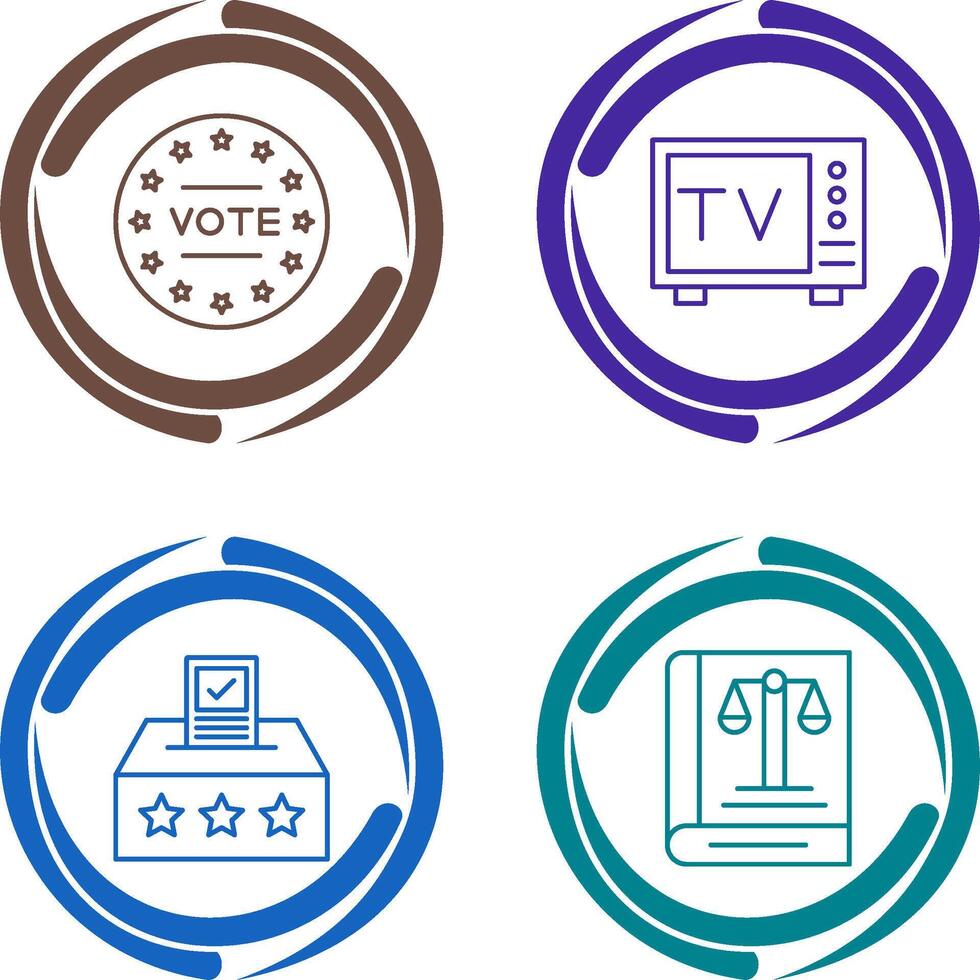 votar y televisión icono vector