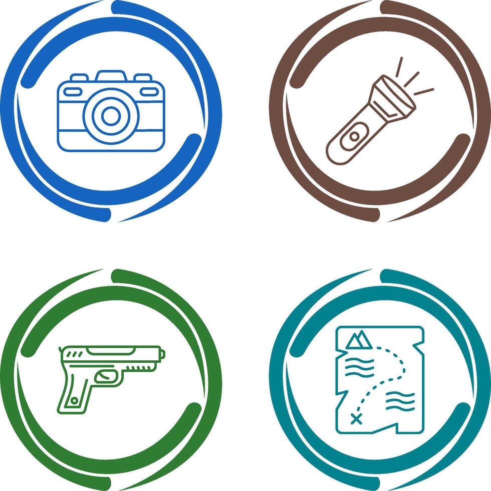 Camera and Flash Light Icon vector