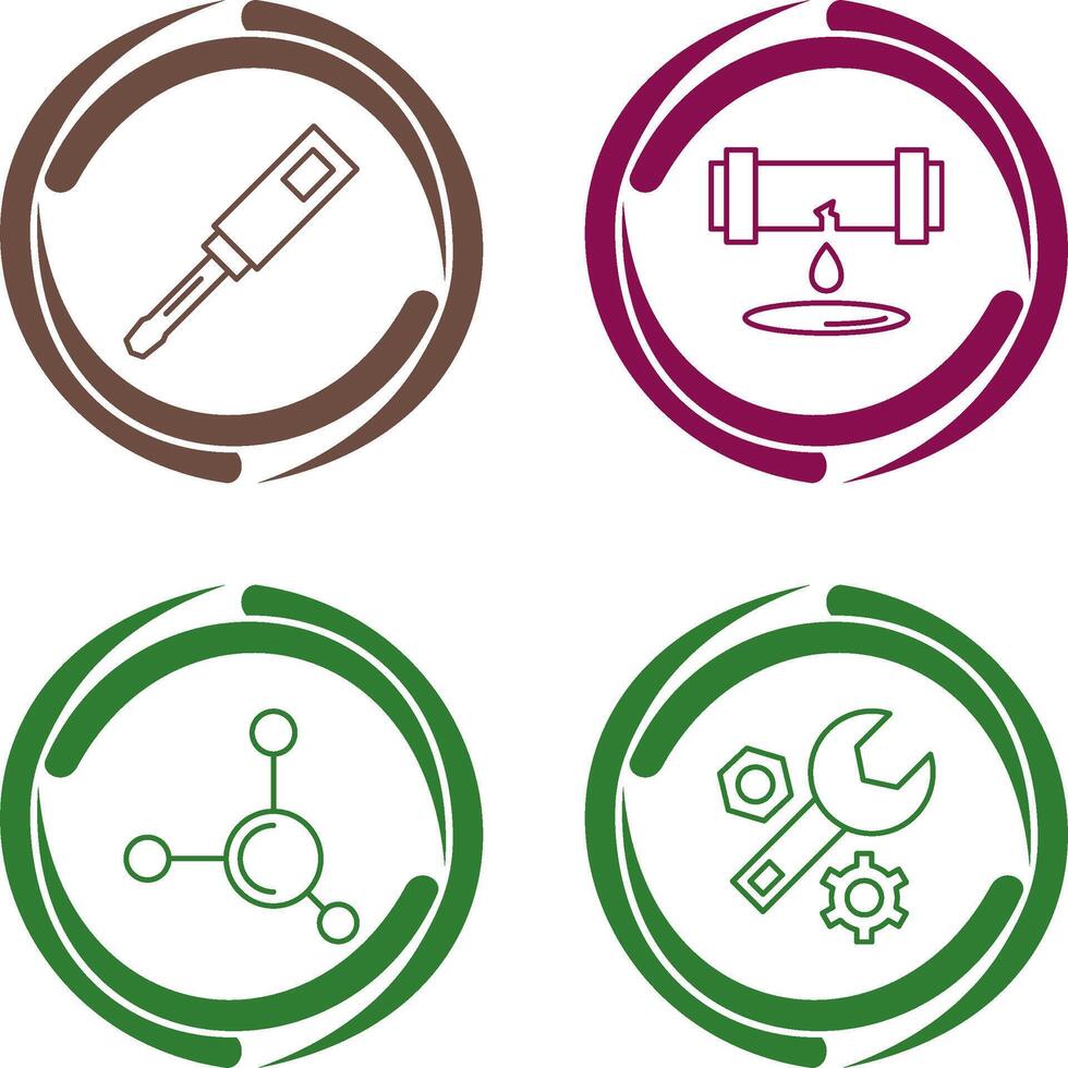 Screwdriver and Leak Icon vector