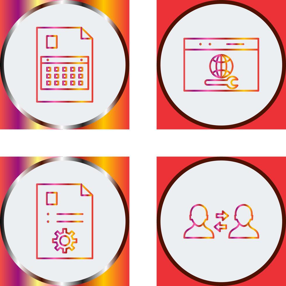 content planning and web support Icon vector