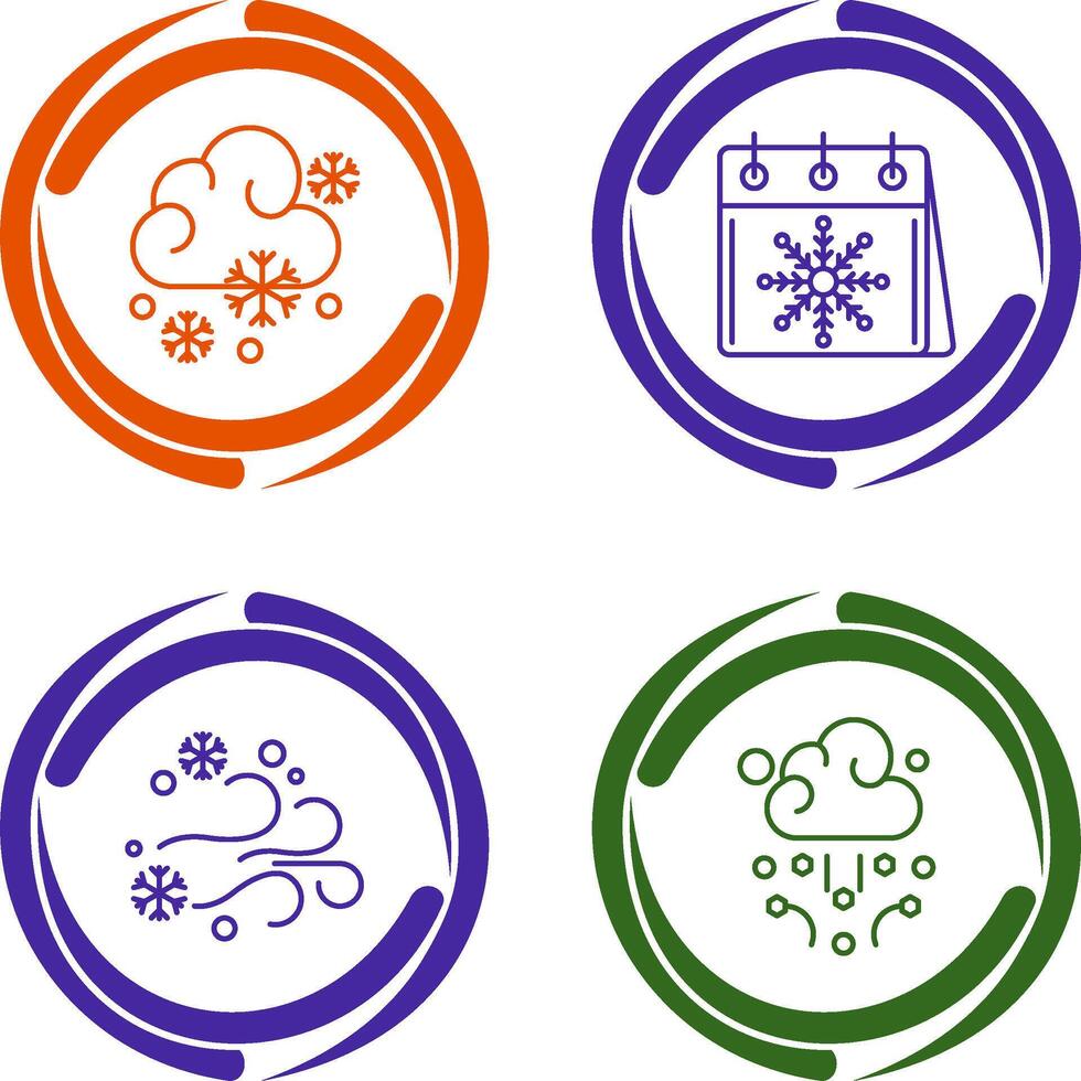 Snowy and Calender Icon vector