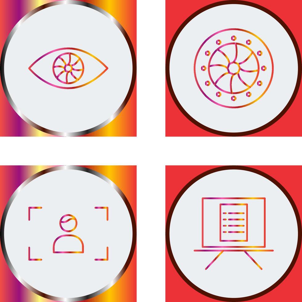eye and optical diaphram Icon vector