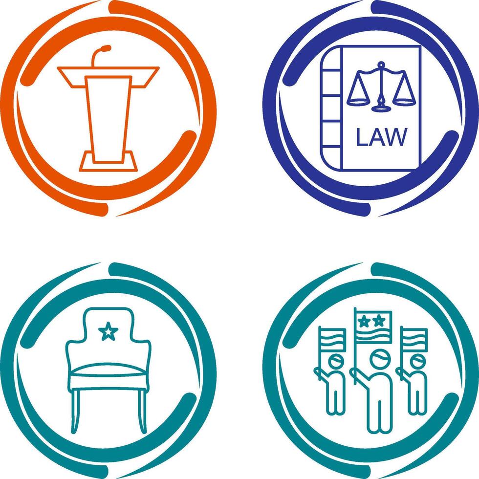 Podium and Law Icon vector