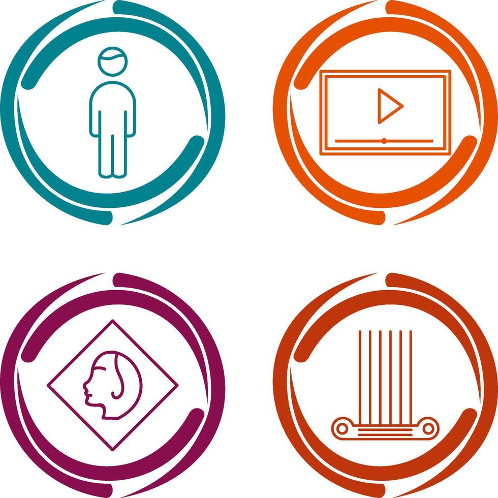 Videos Screening and Tourist Icon vector