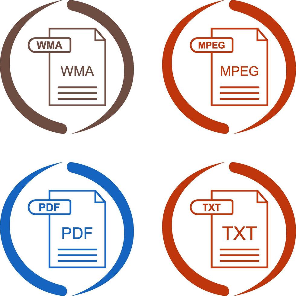WMA and MPEG Icon vector