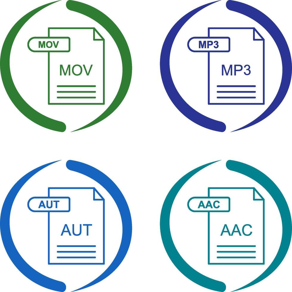 MOV and MP3 Icon vector