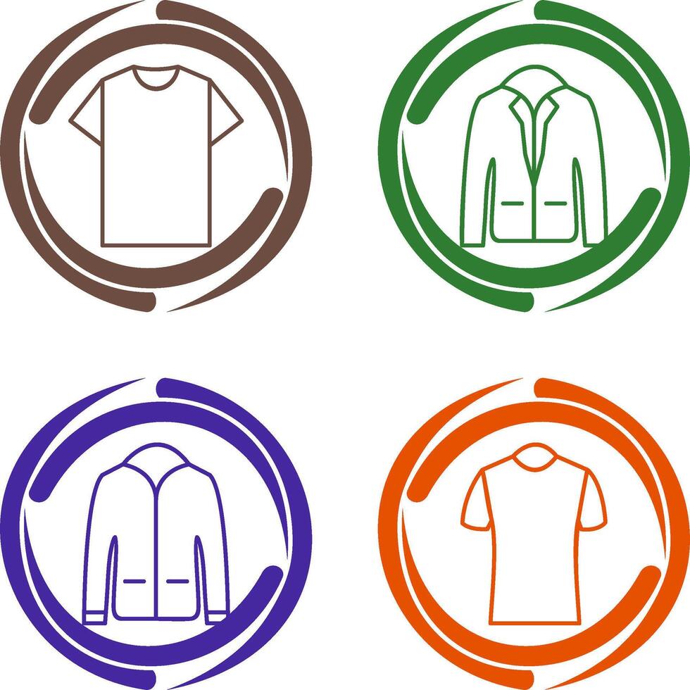 Plain T Shirt and Stylish Jacket Icon vector