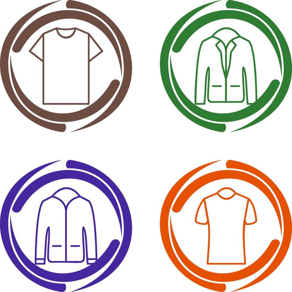 Plain T Shirt and Stylish Jacket Icon vector