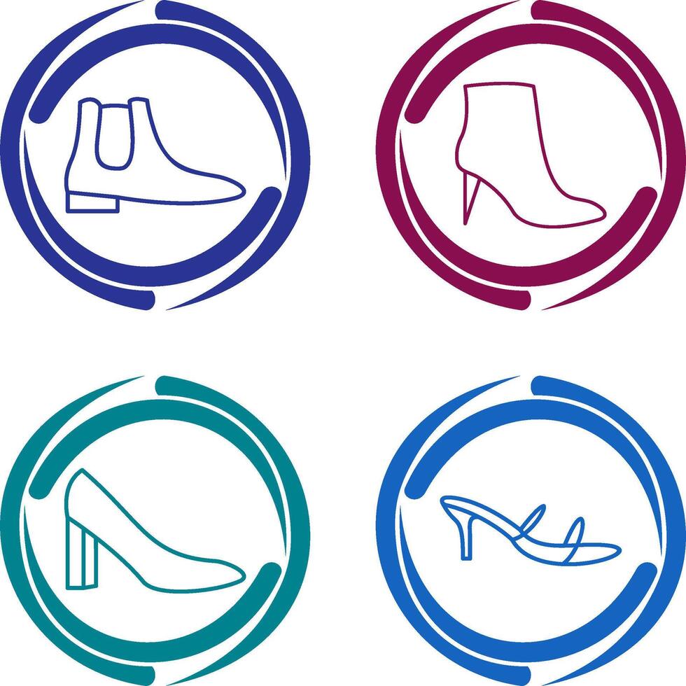 Men Boots and high heels Icon vector