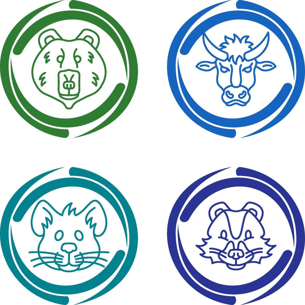 Polar Bear and Bison Icon vector