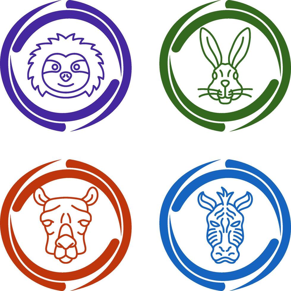 Sloth and Rabbit Icon vector