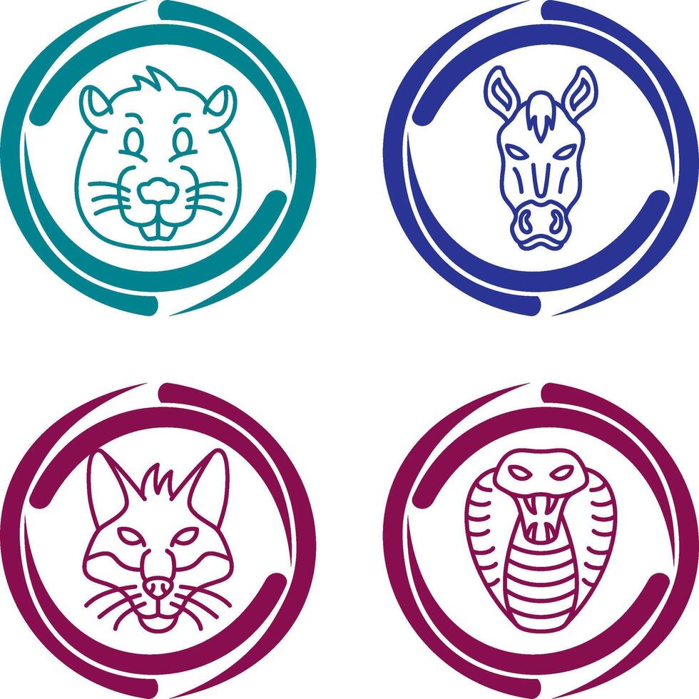 Beaver and Horse Icon vector