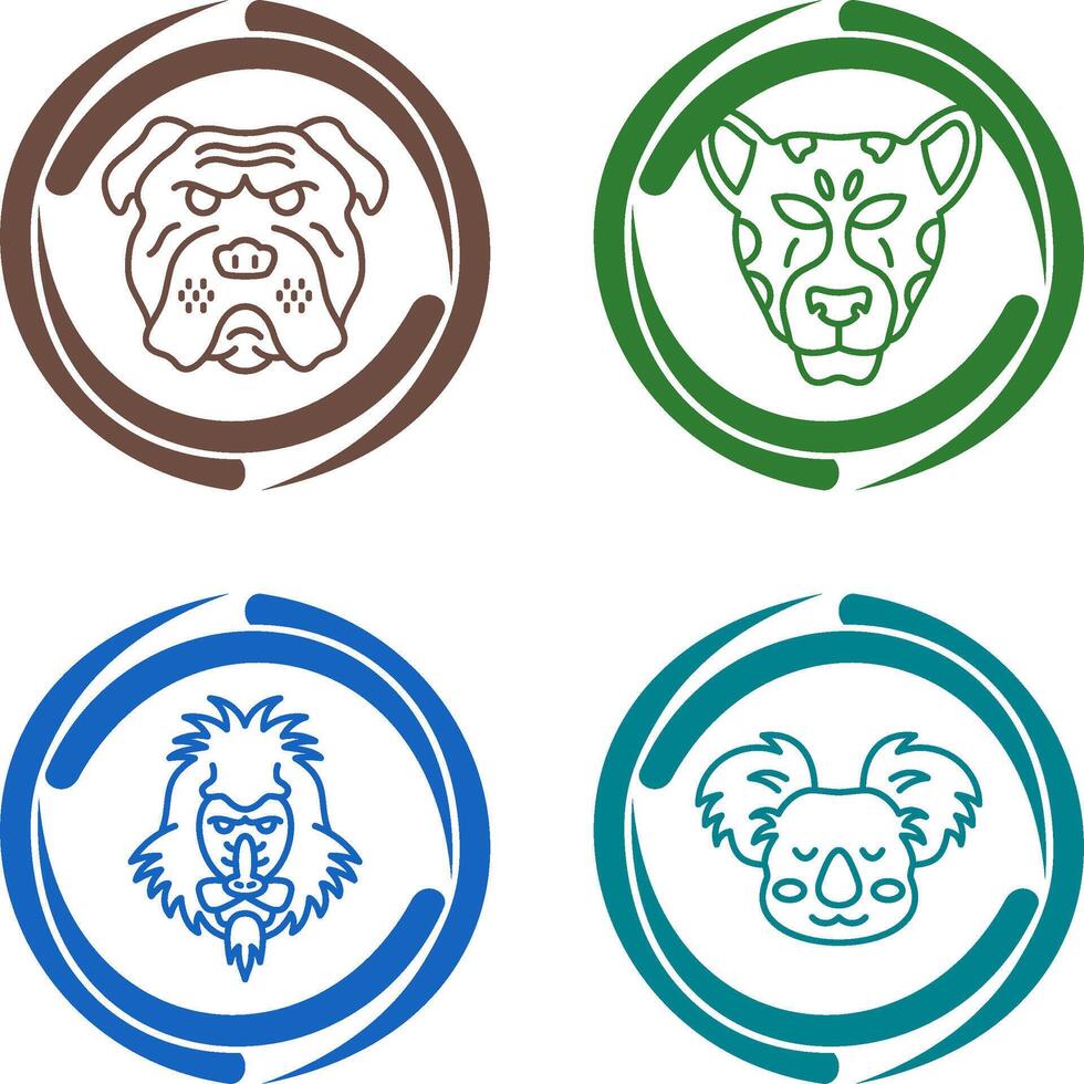Bulldog and leopard Icon vector