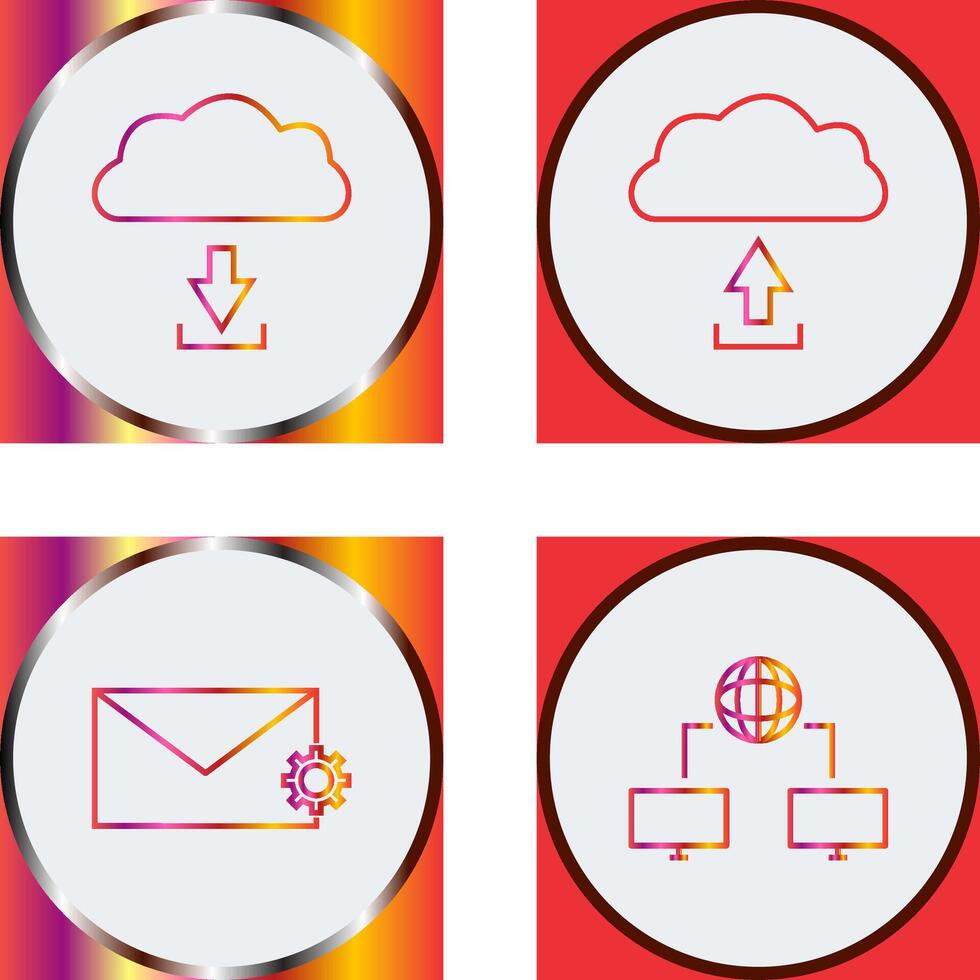 download from cloud upload to cloud Icon vector