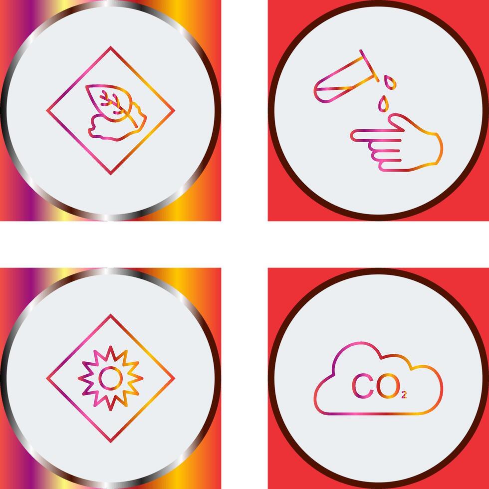 Environment hazard and Corrosive hazard Icon vector