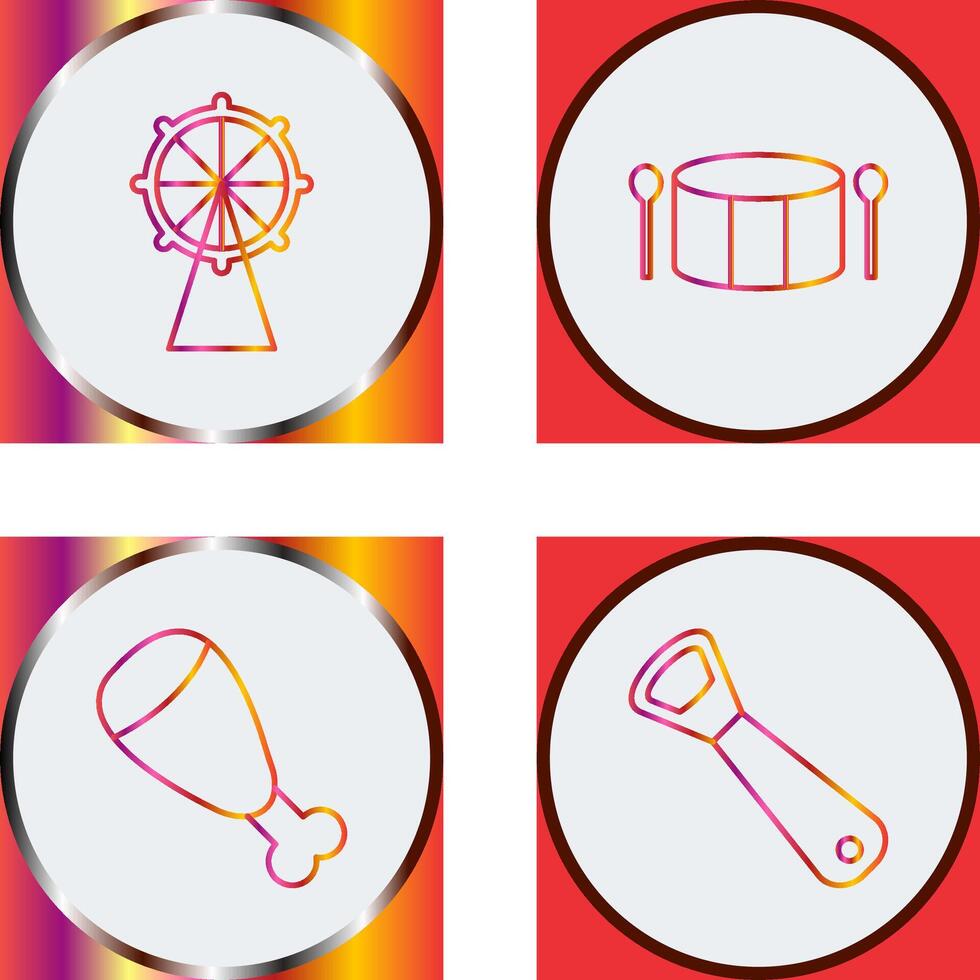 Ferris Wheel and Drum Icon vector
