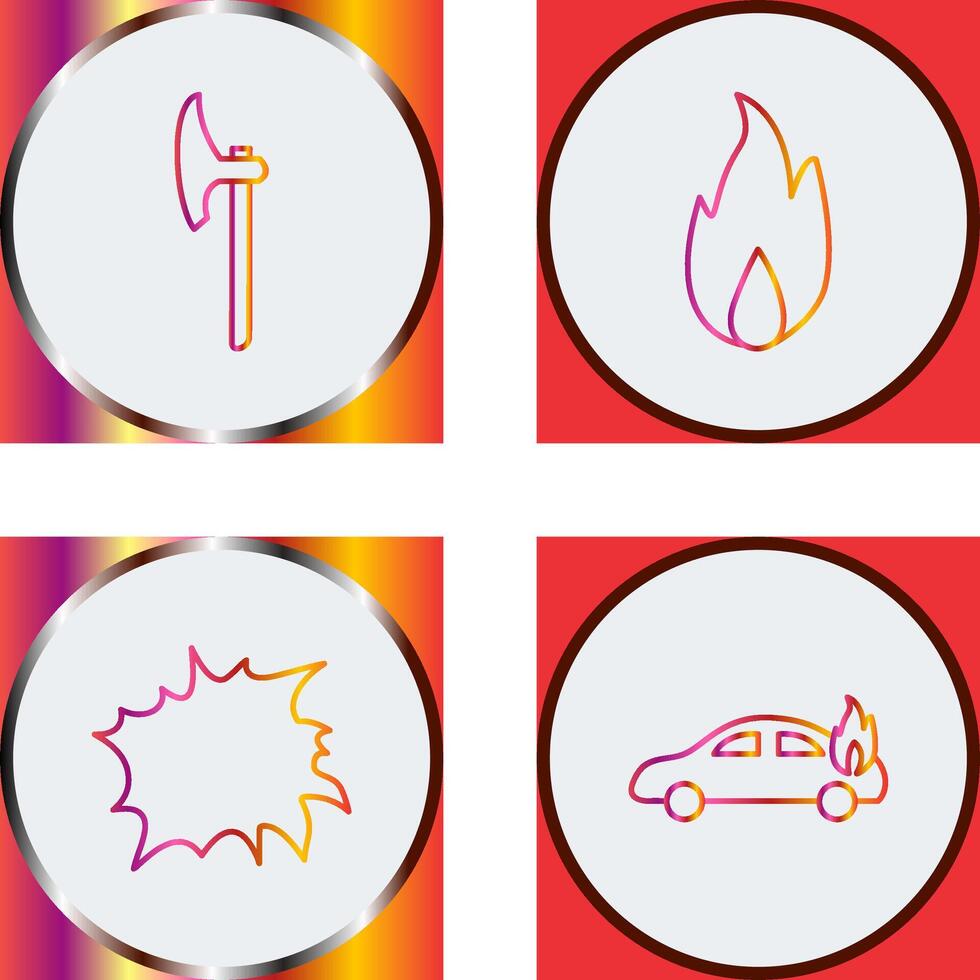 axe and fire Icon vector