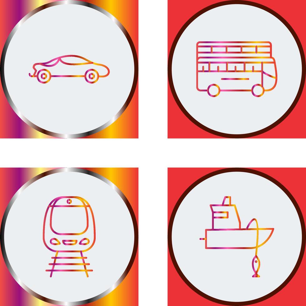 Sports Car and Double Icon vector