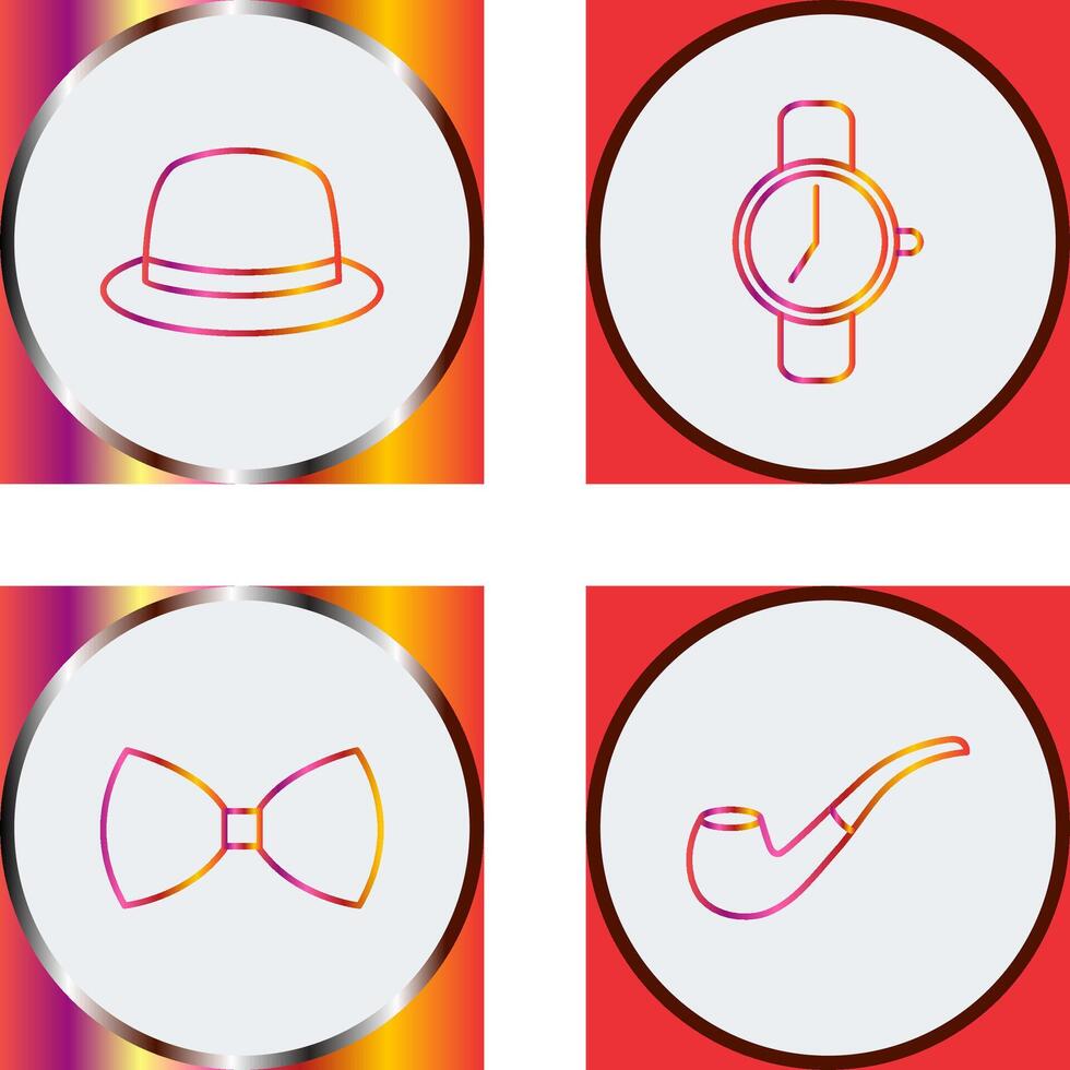 Hat and Watch Icon vector