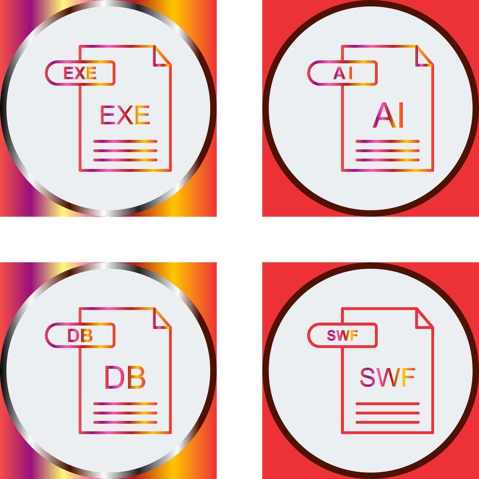 AI and EXE Icon vector