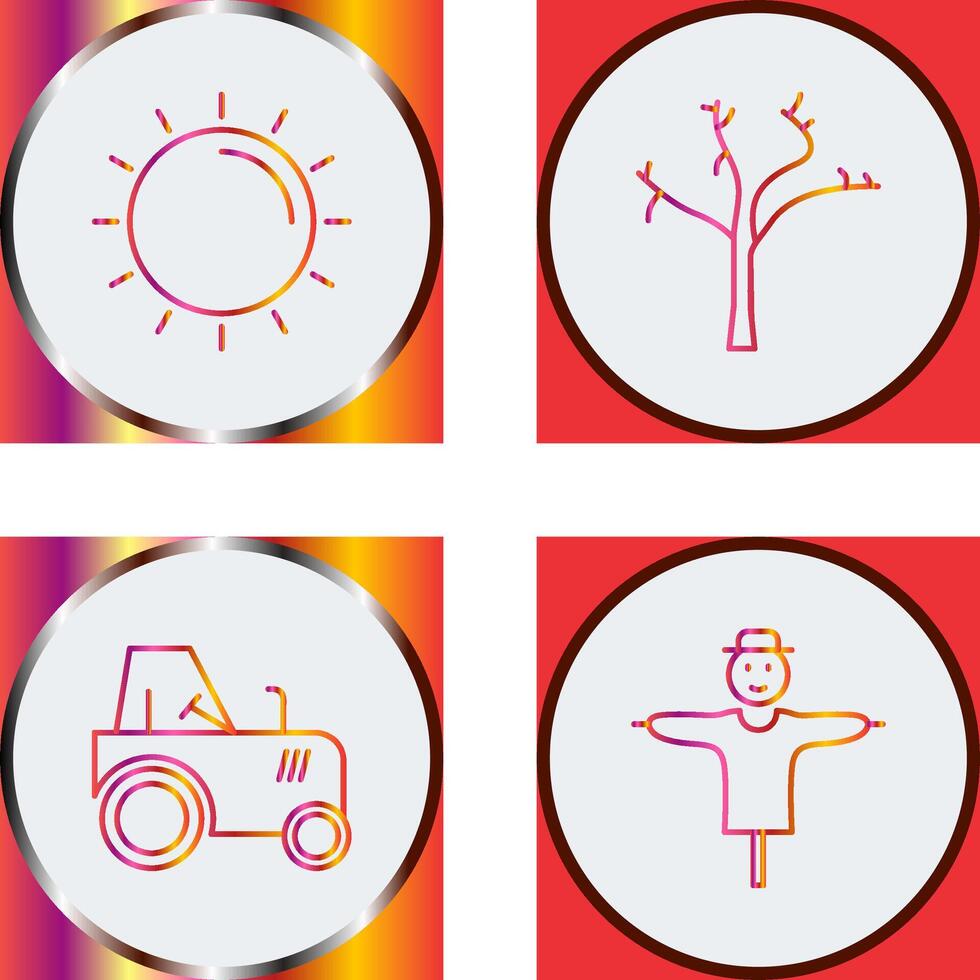 Sun and Tree Icon vector