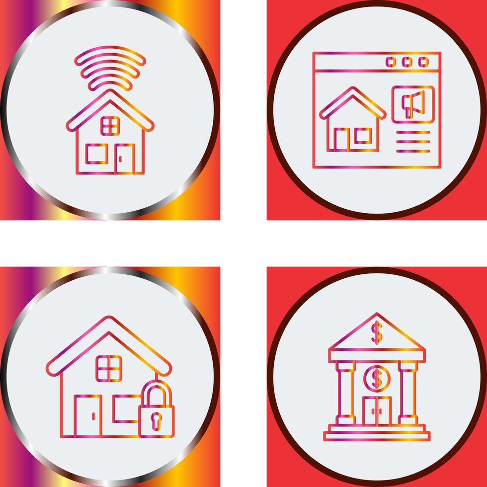 Smart house and Marketing Icon vector