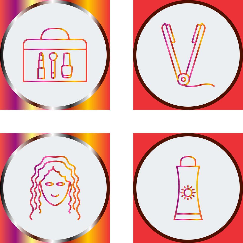 Cosmetics and Straightener Icon vector